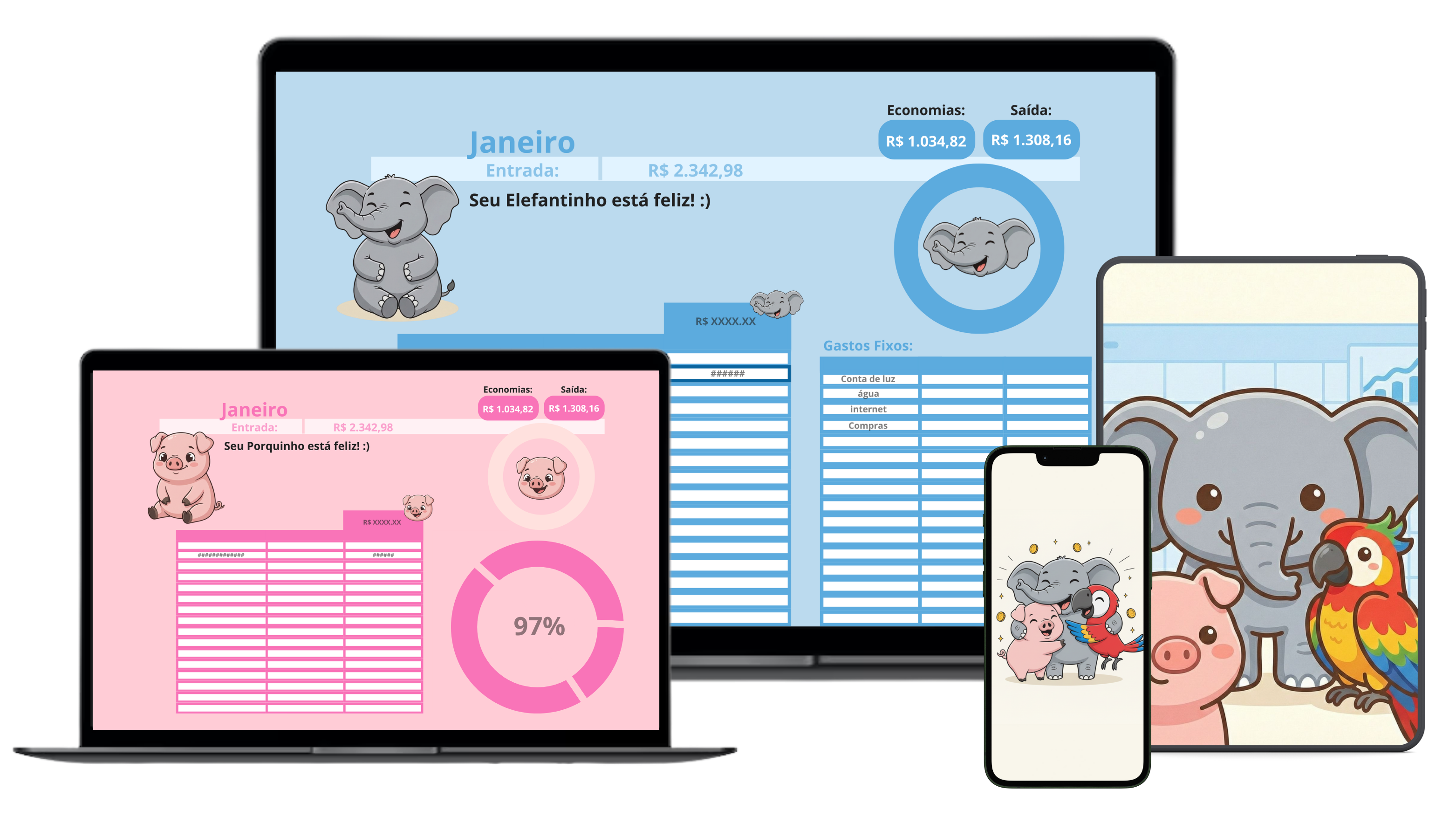 Planilha dos Bichinhos - Controle Financeiro